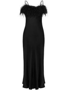 Sleeper robe-nuisette Boheme bordée de plumes - Noir