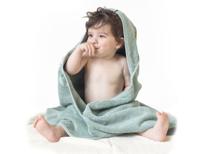 Bo Weevil Babyhanddoek met capuchon - mineraalgroen