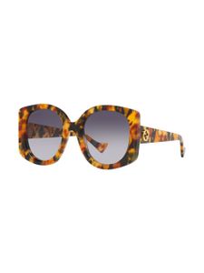 Gucci Eyewear lunettes de soleil oversize à effet écailles de tortue - Vert