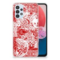 Silicone Back Case Samsung Galaxy A13 4G Angel Skull Rood