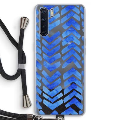 Blauwe pijlen: Oppo A91 Transparant Hoesje met koord