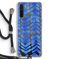 Blauwe pijlen: Oppo A91 Transparant Hoesje met koord