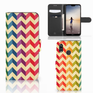 Huawei P20 Lite Telefoon Hoesje Zigzag Multi Color