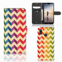 Huawei P20 Lite Telefoon Hoesje Zigzag Multi Color