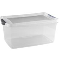 Hega Hogar Opbergbox - 13 liter - 40 x 27 x 19 cm - kunststof - grijs/transparant - deksel Hega Hogar Opbergbox - 13 liter - 40 x 27 x 19 cm - kunststof - grijs/transparant - deksel
