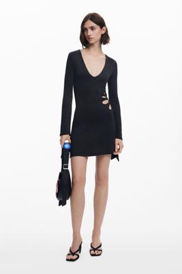 Tyler McGillivary jurk met geperforeerde bloemen - BLACK - XL