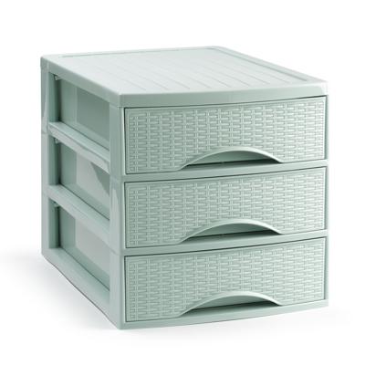 Ladekastje bureau organizer SORTED - 3 lades - groen - L26 x B35 x H28 cm - kunststof
