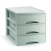 Ladekastje bureau organizer SORTED - 3 lades - groen - L26 x B35 x H28 cm - kunststof