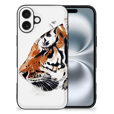 Kleurrijke Telefoonhoesje iPhone 16 Watercolor Tiger Kleurrijke Telefoonhoesje iPhone 16 Watercolor Tiger