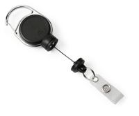 Durable badge reel - 60 cm - Zwart - Inclusief sleutelhouder