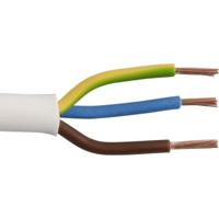 Huishoudsnoer kabel wit 3 kernen - per meter 3x1,5mm²