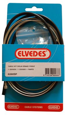 Elvedes Trommelrem kabelkit 1000mm / 1250mm verzinkt - zwart (op kaart)