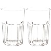 2x stuks onbreekbaar retro glas transparant kunststof 45 cl/450 ml - Longdrinkglazen - thumbnail