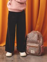 Wijde, fluwelen broek voor meisjes antraciet