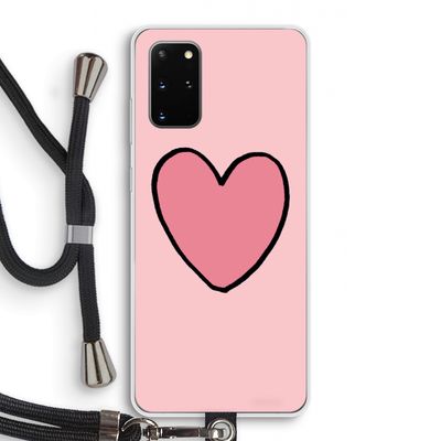Hartje: Samsung Galaxy S20 Plus Transparant Hoesje met koord