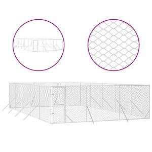 The Living Store Hondenkennel Gegalvaniseerd Staal 6x10x2m - Afsluitbaar Gaasontwerp