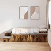Opbergbedframe Gerookt eiken 244 x 127 x 53.5 cm Bewerkt hout