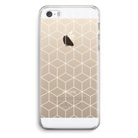Zwart-witte kubussen: iPhone 5 / 5S / SE Transparant Hoesje Zwart-witte kubussen: iPhone 5 / 5S / SE Transparant Hoesje