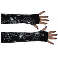 Spinnenweb handschoenen zonder vingers - thumbnail