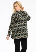 Yoek Tuniek flare met col JADE | Zwart | Maat 46/48