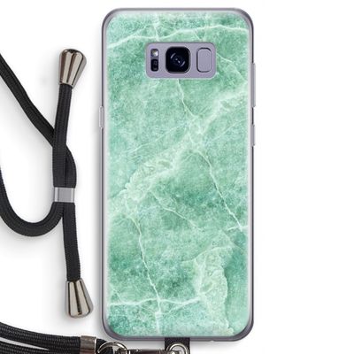 Groen marmer: Samsung Galaxy S8 Transparant Hoesje met koord