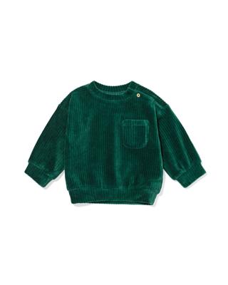 HEMA Babysweater Velours Rib Groen (groen)
