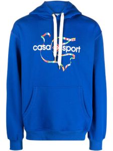 Casablanca hoodie en coton biologique à logo imprimé - Bleu