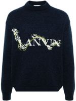 Lanvin pull à logo en jacquard - Bleu