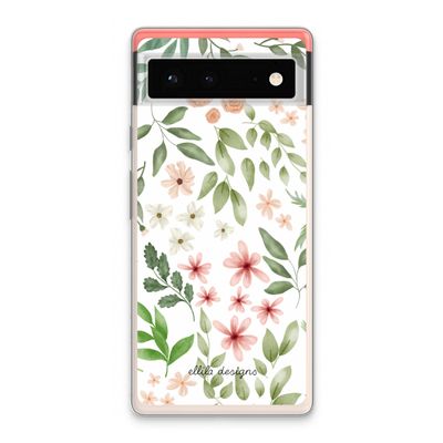 Botanical sweet flower heaven: Google Pixel 6 Transparant Hoesje