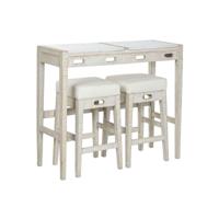 Tafel met stoelen Home ESPRIT Wit Natuurlijk 112 x 40 x 96 cm