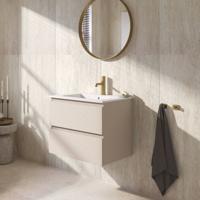 Ben Tendenza voorgemonteerd badmeubel incl. glans witte keramische wastafel 62,7x46x51,5cm zand