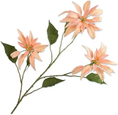Silk-ka kunsttak poinsettia 0cm zalm