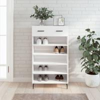 Schoenenkast 60x35x105 cm bewerkt hout hoogglans wit
