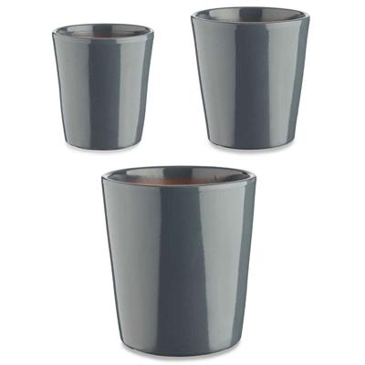Pottenset Ibergarden Antraciet Klei Cónica Ø 14 cm Ø 22 cm Ø 17 cm 22,5 x 21 x 22,5 cm 3 Onderdelen