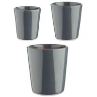 Pottenset Ibergarden Antraciet Klei Cónica Ø 14 cm Ø 22 cm Ø 17 cm 22,5 x 21 x 22,5 cm 3 Onderdelen