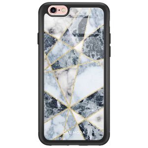 iPhone 6/6s glazen hardcase - Abstract marmer blauw