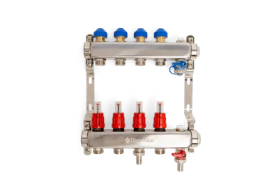 RVS verdeler met flowmeters (Aantal groepen: 3 groeps)