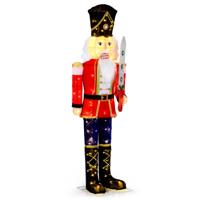 157 cm Grote Kerstmis Notenkraker Figuur met 100 LED-Lampen Verlichte Kerstdecoratie XXL 157 cm Grote Kerstmis Notenkraker Figuur met 100 LED-Lampen Verlichte Kerstdecoratie XXL