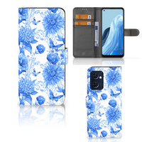 Hoesje voor OPPO Find X5 Lite | Reno 7 5G Flowers Blue - thumbnail