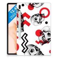 Tablet BackCover Samsung Galaxy Tab S7FE Skull Red - thumbnail