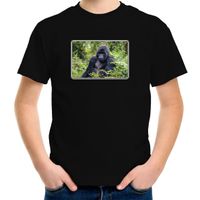 Dieren t-shirt met Gorilla apen foto zwart voor kinderen - thumbnail