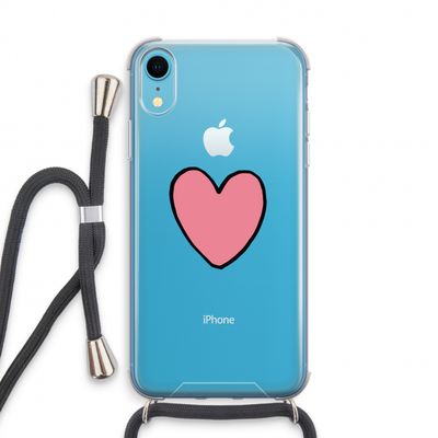 Hartje: iPhone XR Transparant Hoesje met koord