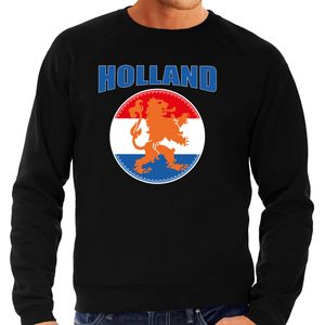 Zwarte fan sweater / trui Holland met oranje leeuw EK/ WK voor heren 2XL  -