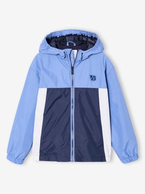 Windjack colorblock voor jongens middenblauw