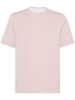 Brunello Cucinelli t-shirt en coton à design superposé - Rose - thumbnail