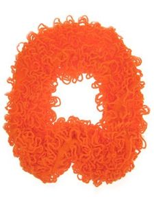 Sjawl met franjes fluor oranje