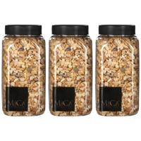 Mica Decorations decoratie steentjes - 3x - lichtbruin - 1 kilo - 650ml - hobby steentjes