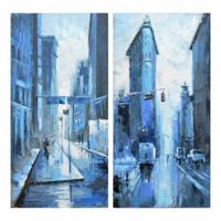 Schilderij DKD Home Decor Stad 60 x 3 x 120 cm Loft (2 Stuks)