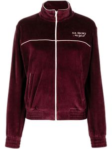 Sporty & Rich veste zippée à logo brodé - Rouge