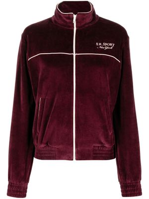 Sporty & Rich veste zippée à logo brodé - Rouge